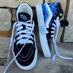 Vans Kids Sneaker Rainbow Star Glow Galaxy Skateboarding  High-Tops Sz-2.5.    E